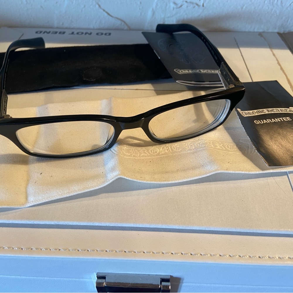 Chrome Hearts Steel Baby ll eye glasses, lens cover and glasses case. FULL SET